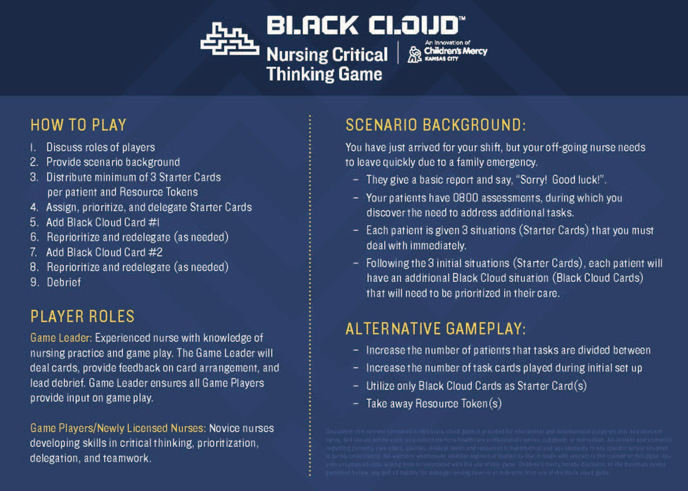 Black Cloud: Nursing Critical Thinking Game