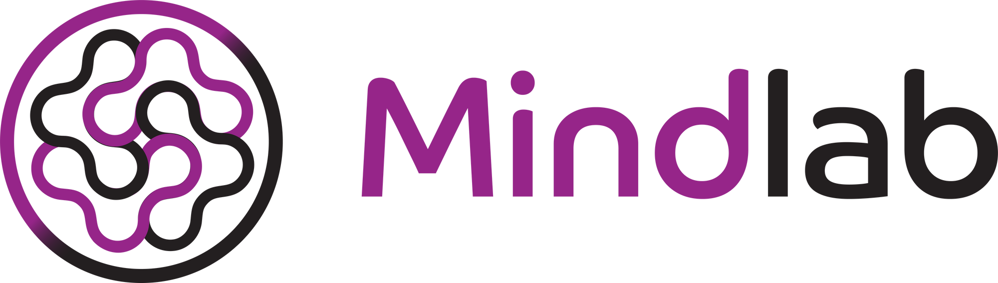 Logo of Mindlab with a stylized design on a white background