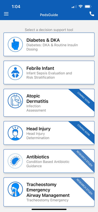 PedsGuide App: Pediatric Decision Support Tool