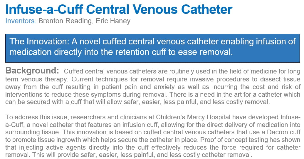 IP License - Infuse-a-Cuff Central Venous Catheter